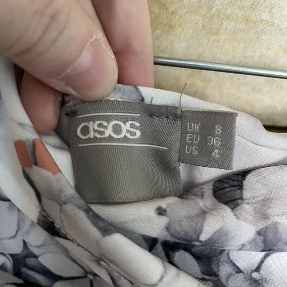 ASOS Dusty Pink Floral Halter Top Ruffle Midi Dress - Size 4/UK 8 - Maternity - Picture 2 of 7